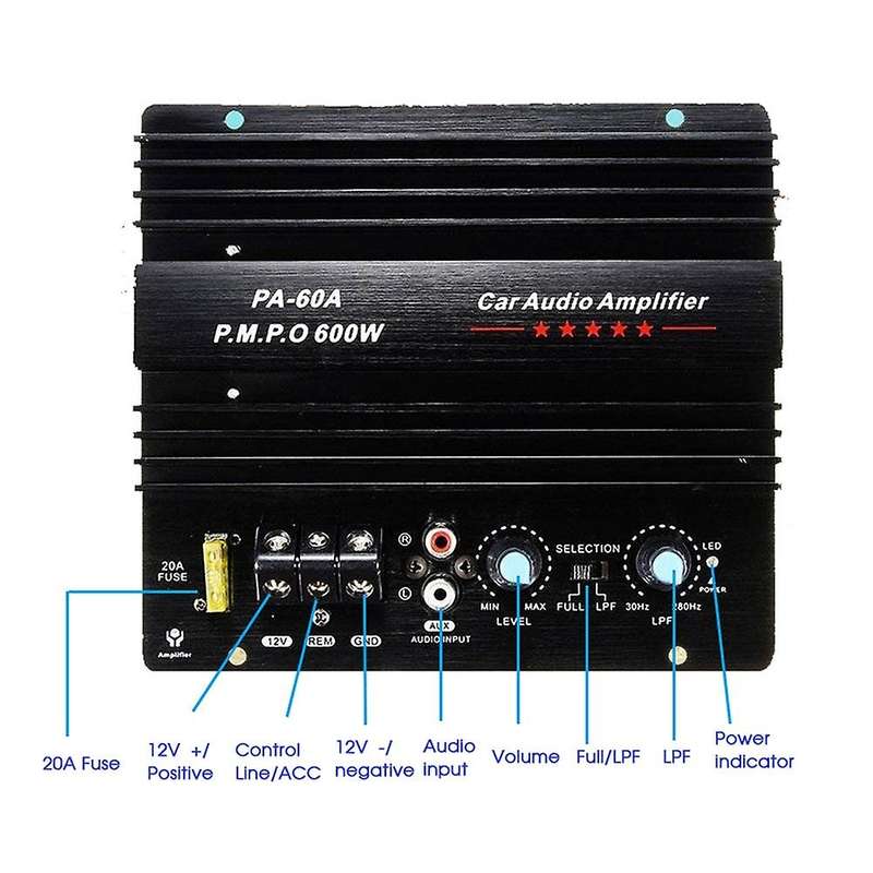 600w Car Audio Mono Channel Lossless High Power Amplifier Board