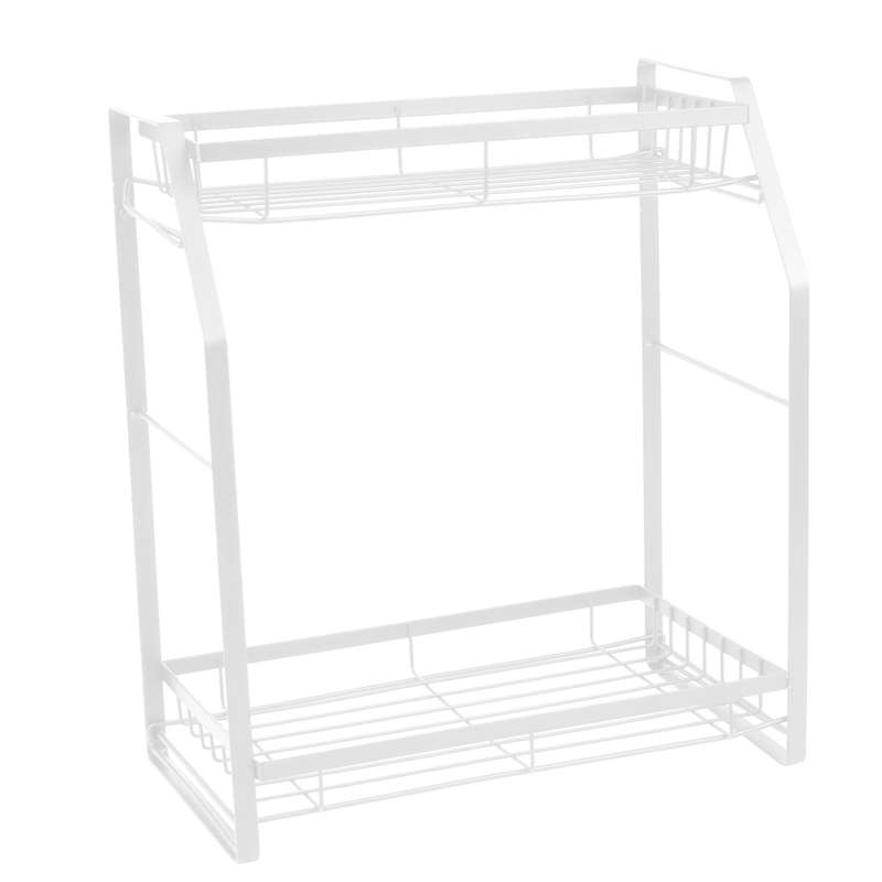 Spice Holder, 2 Tier Spice Rack Storage Rack for Seasoning Jars,white
