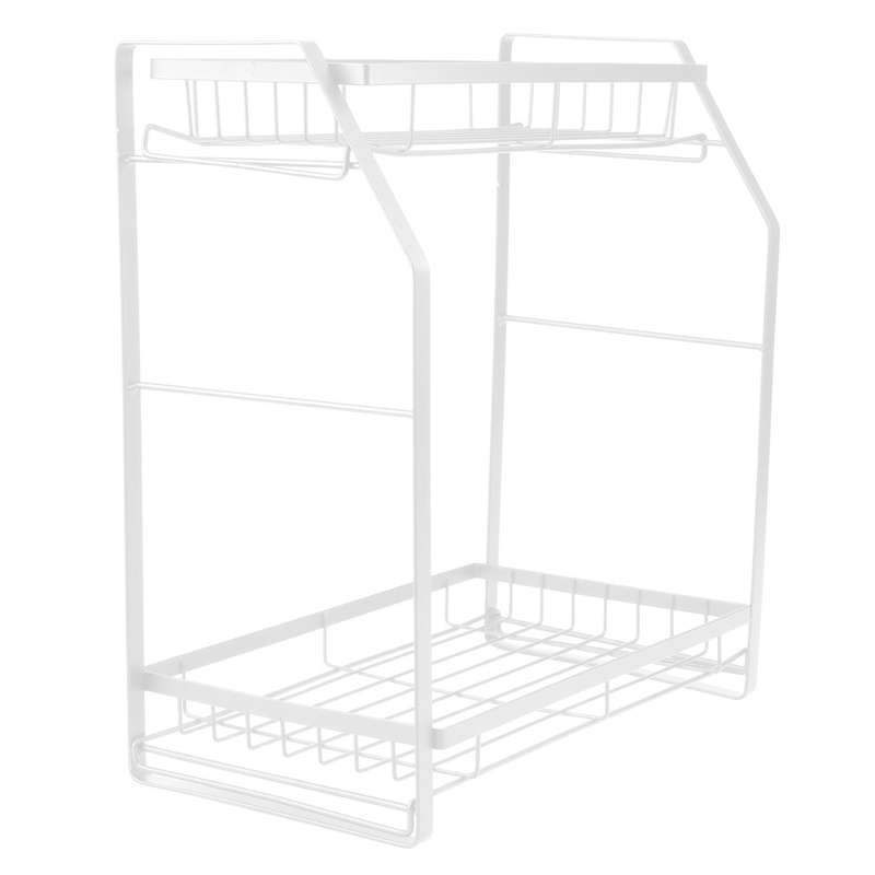 Spice Holder, 2 Tier Spice Rack Storage Rack for Seasoning Jars,white