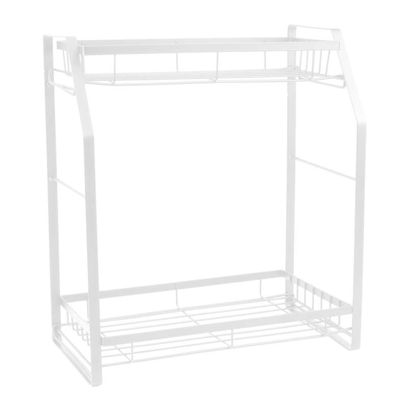 Spice Holder, 2 Tier Spice Rack Storage Rack for Seasoning Jars,white