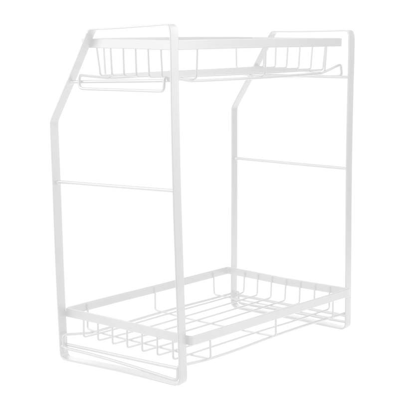 Spice Holder, 2 Tier Spice Rack Storage Rack for Seasoning Jars,white