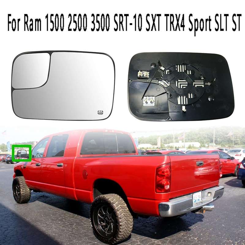 Car Right Rearview Heated Mirror Glass Towing Mirror Glass for Dodge