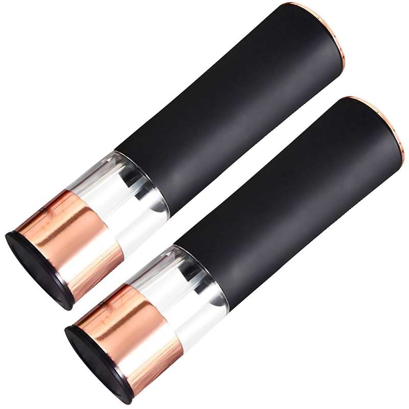 2pcs Automatic Salt Pepper Grinder Electric Spice Mill -black