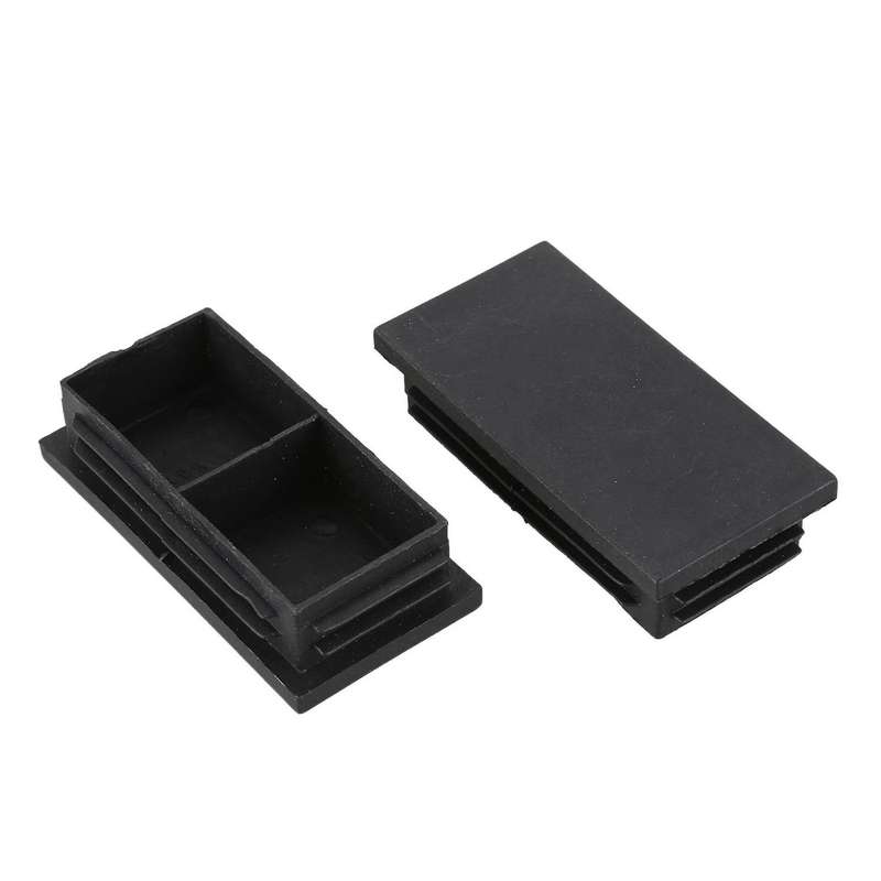 Plastic Rectangle Blanking End Caps Bung 40mm X 80mm 60pcs Black