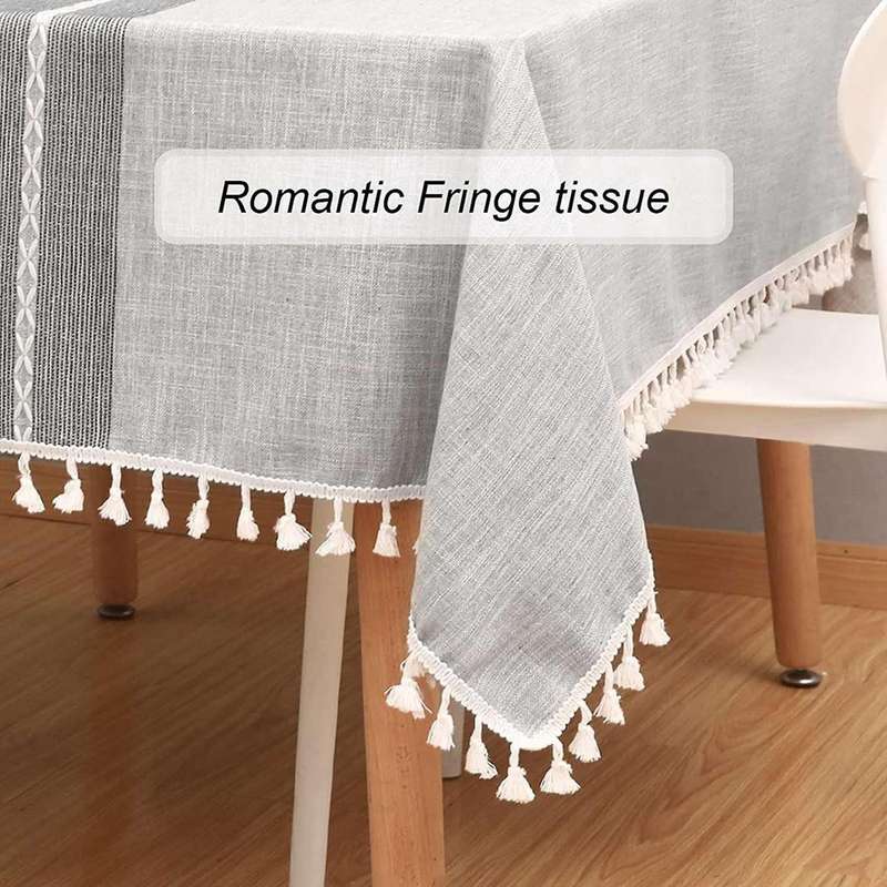 Farmhouse Tablecloth ( 55 X70inch), Dust-proof Outdoor with Tasse