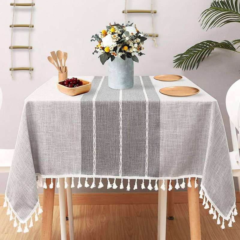 Farmhouse Tablecloth ( 55 X70inch), Dust-proof Outdoor with Tasse