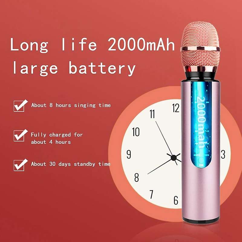 Bluetooth Dual Speaker Karaoke Mic for Live Streaming Speech Gold