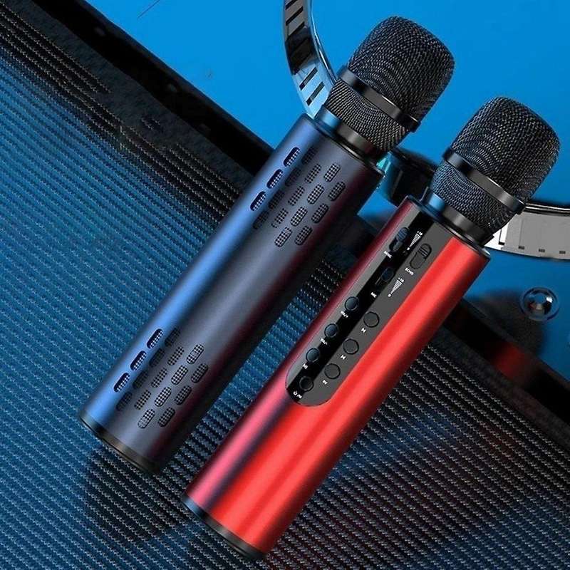 Bluetooth Dual Speaker Karaoke Mic for Live Streaming Speech Gold