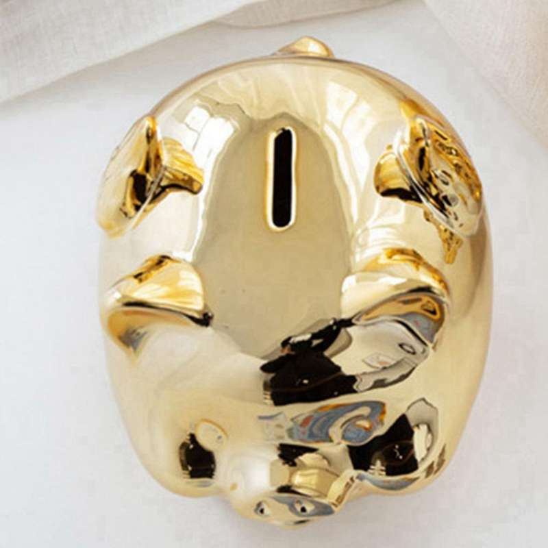 Ceramic Gold Pig Piggy Bank Cute Creative Home Decoration,gold Pig