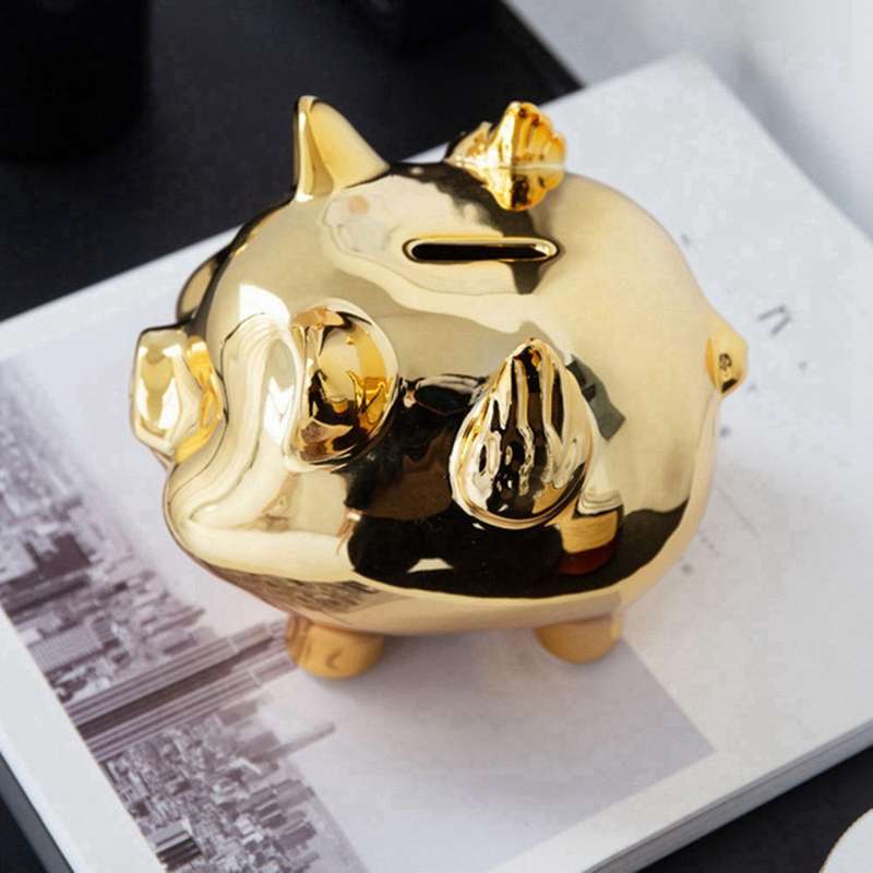 Ceramic Gold Pig Piggy Bank Cute Creative Home Decoration,gold Pig