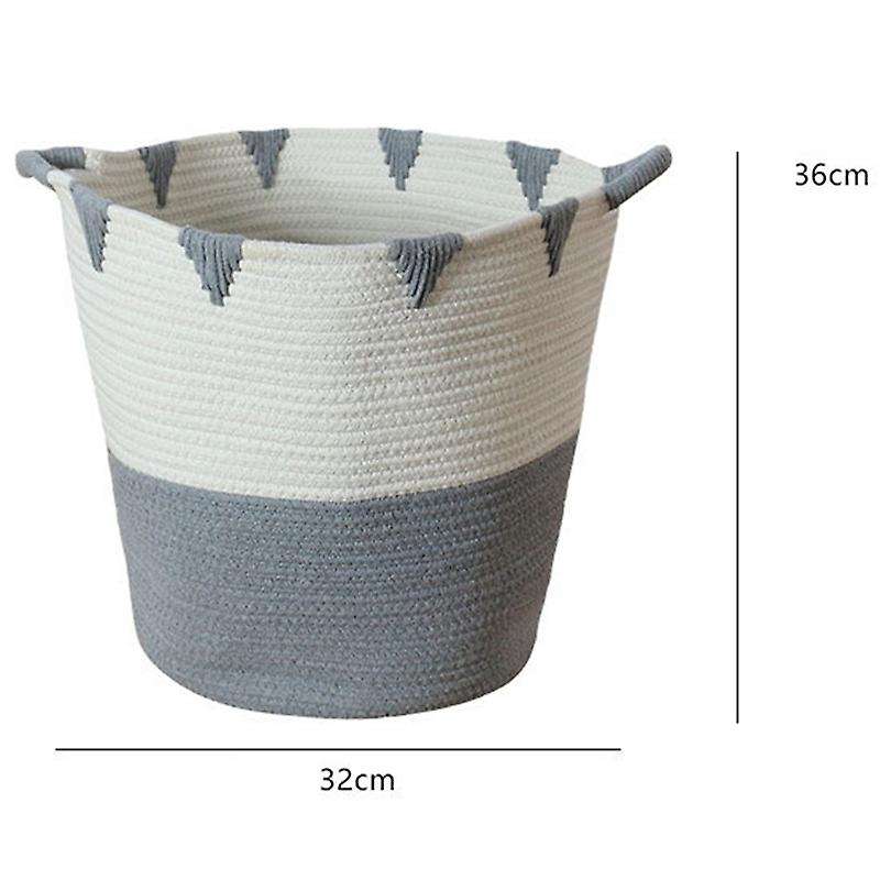 Woven Basket Cotton Rope Toy Laundry Storage Basket Storage Bins, B