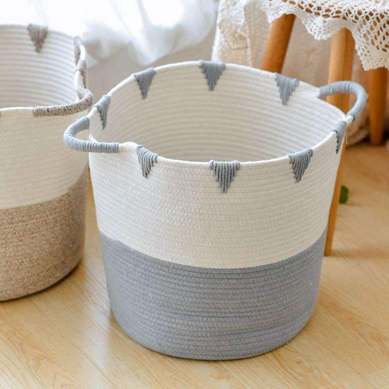 Woven Basket Cotton Rope Toy Laundry Storage Basket Storage Bins, B