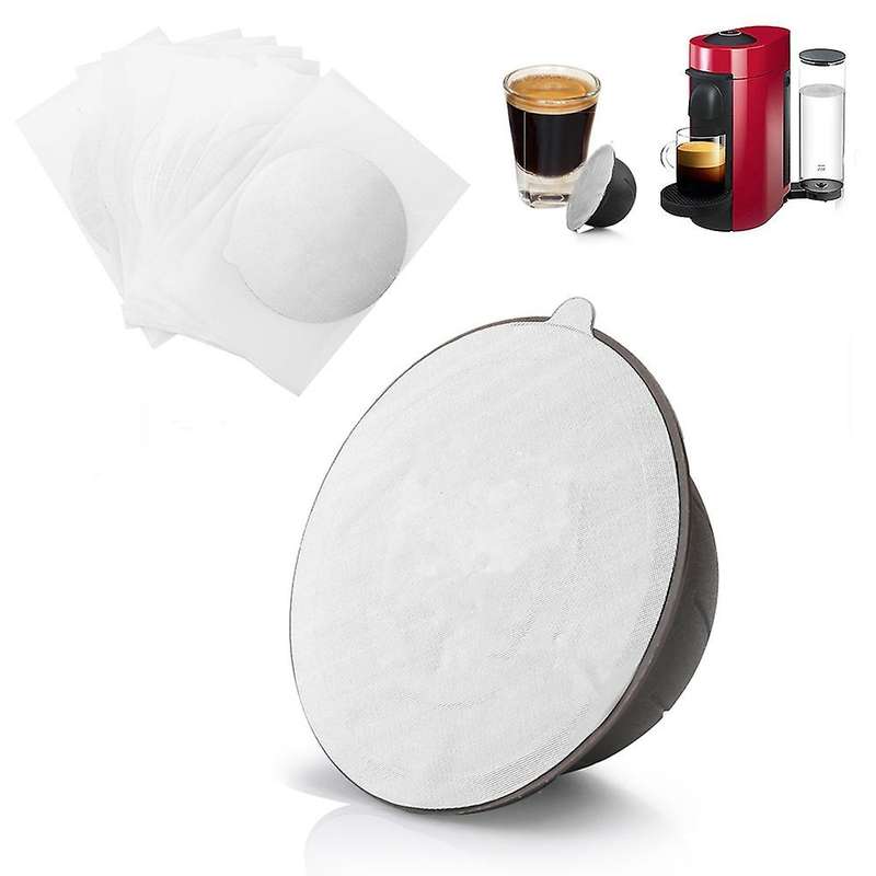 Reusable Coffee Capsule Pod for Nespresso Vertuoline+100pcs Foil Lids