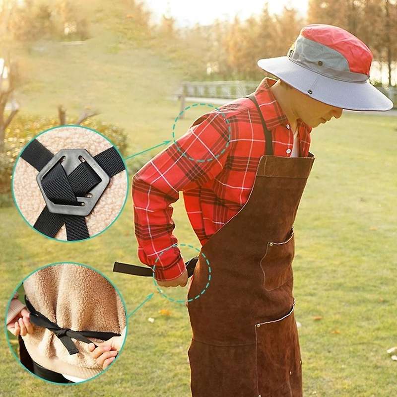 Camping Bbq Apron Thick Leather Unisex Home Kitchen Wear-resistant