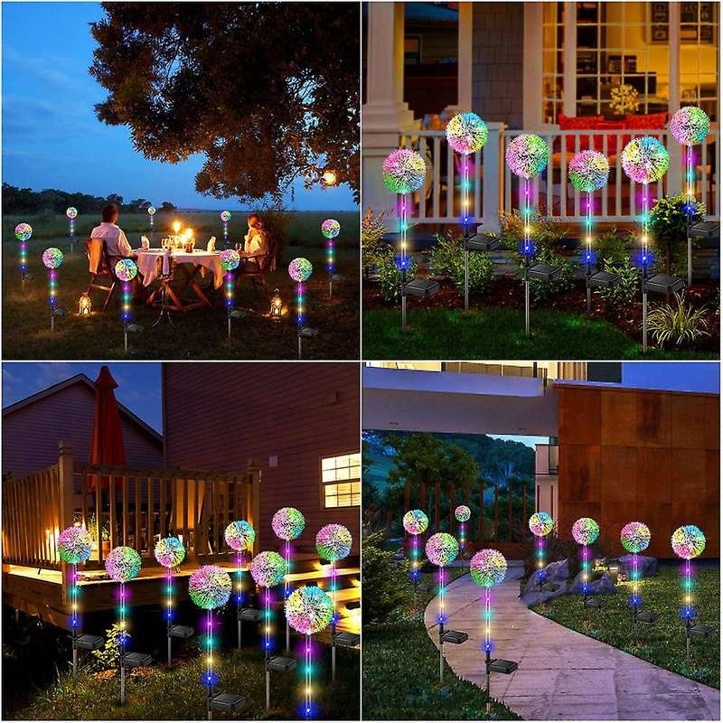 4 Packs Solar Lights for Outdoor,decoration Dandelion,flower Lamp