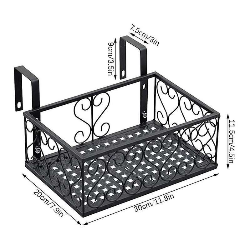 Hanging Railing Planter Iron Railing Basket Balcony Flower Pot Holder