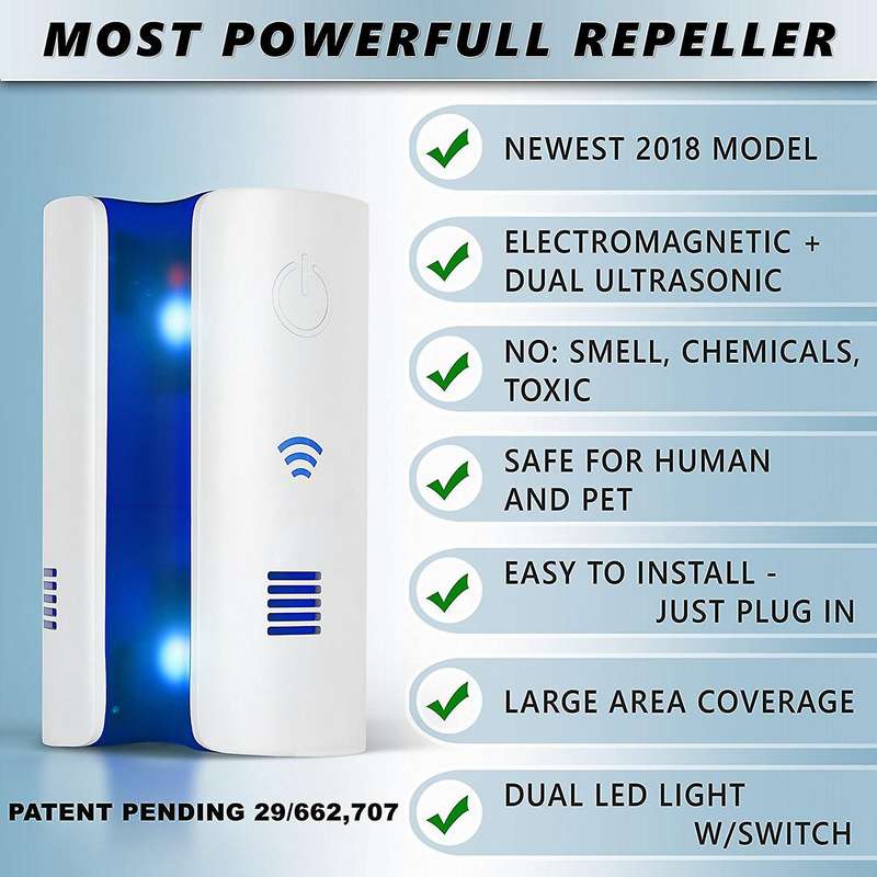 Ultrasonic Electromagnetic Pest Repellent Control(us Plug)