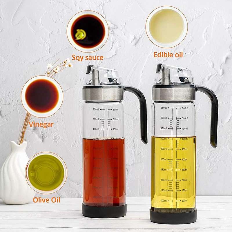2-piece Dispenser Auto-turning Oil and Vinegar Dispenser
