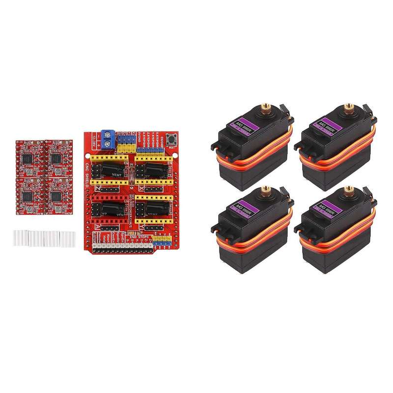 4pcs Mg996r Analog Servo Metal Gear Torque for Smart Car Robot Boat