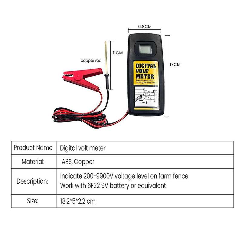 9.9kv Digital Fence Tester Fence Voltmeter for Fence,voltage Tester