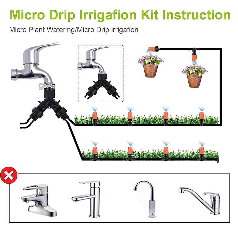 Irrigation System,drip Irrigation Kit with 1/4inch Distribution Hose