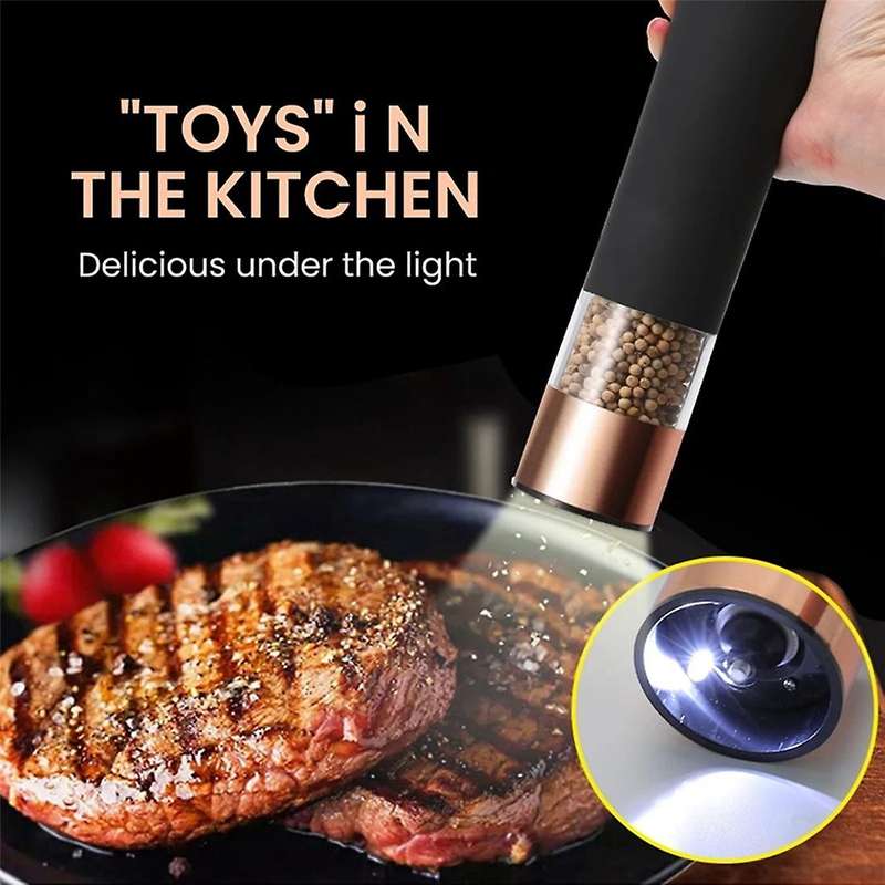 2pcs Automatic Salt Pepper Grinder Electric Spice Mill -white