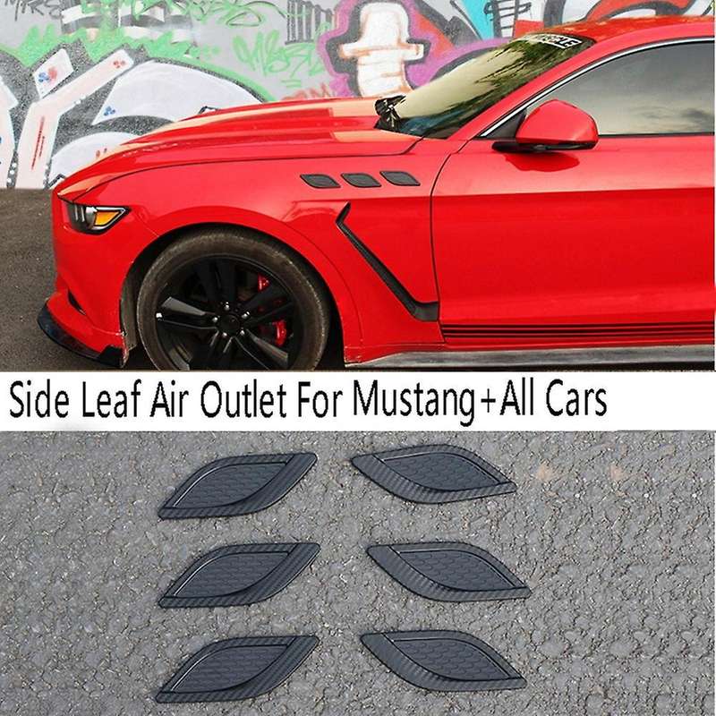 Carbon Fiber Car Cover Detector Front Side Foliage Leaf Fender Vent