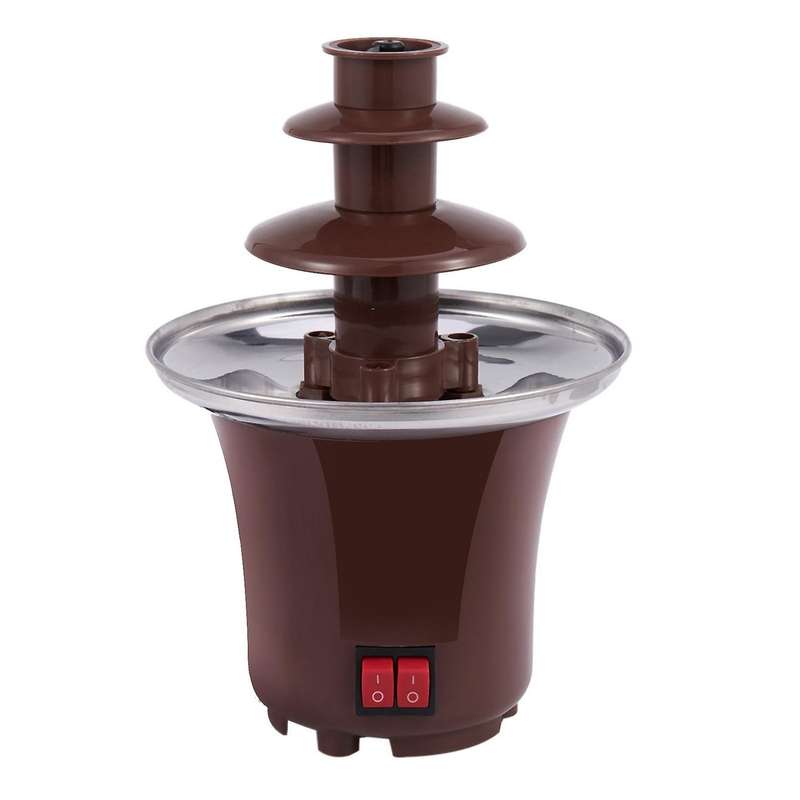 New Mini Chocolate Fountain Three Layers Melt Fondue Machine Us Plug