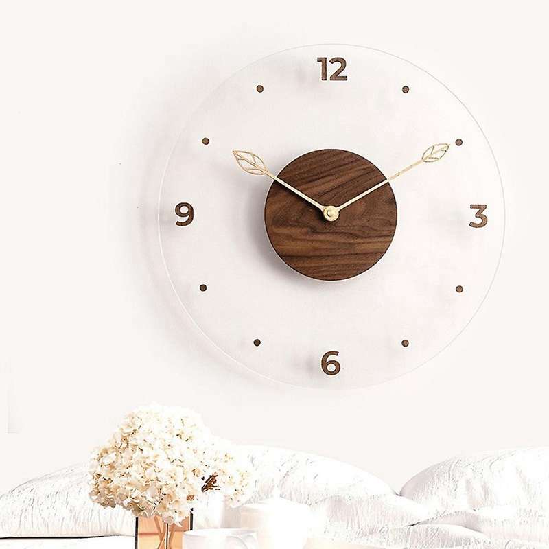 12inch Home Wood Wall Clock Kitchen Wall Watch Room Wall Decor Silent