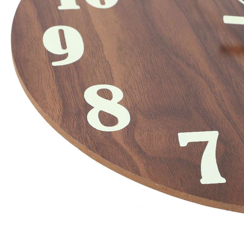 2x 12 Inch Night Light Function Wooden Wall Clock Operated Clocks