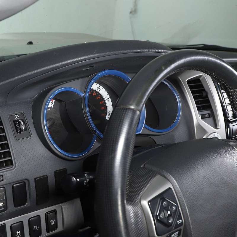 For Toyota Tacoma Car Dashboard Tachometer Ring Stainless Steel Blue