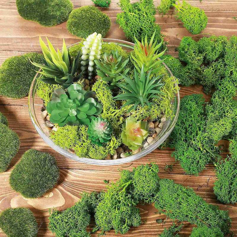 300g Moss Green Immortal Artificial Decorative Moss 3-color Mixed,b