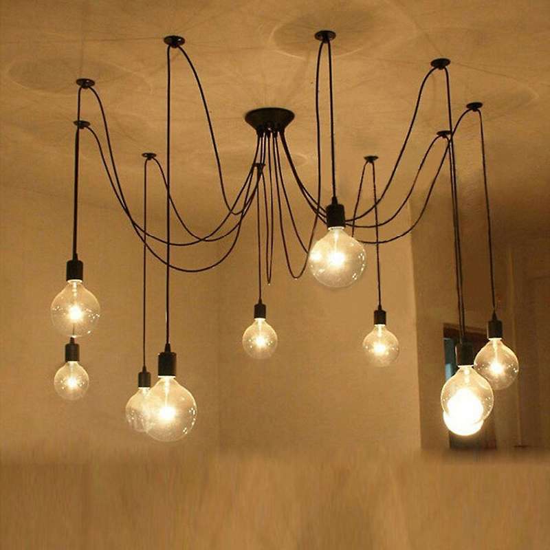 Retro Nordic Living Room Cafe Restaurant Decoration Chandelier 5-head
