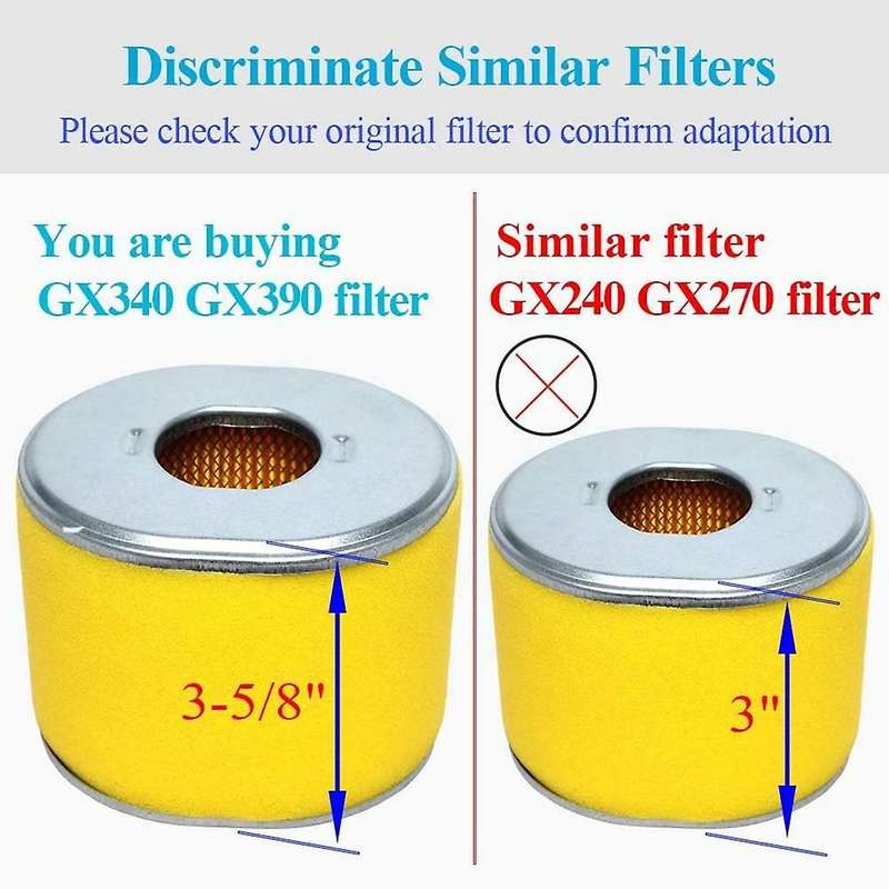5pcs Air Filter with Pre-filter,for Honda Gx390 13hp Gx340 Engine