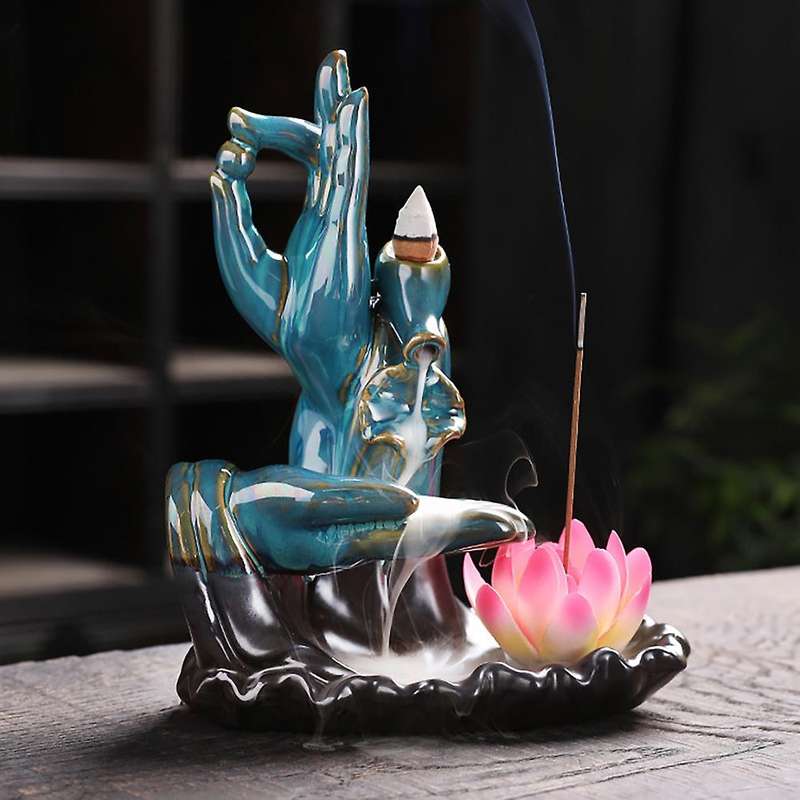 Lotus Incense Waterfall Incense Burner Lotus Censer Backflow B