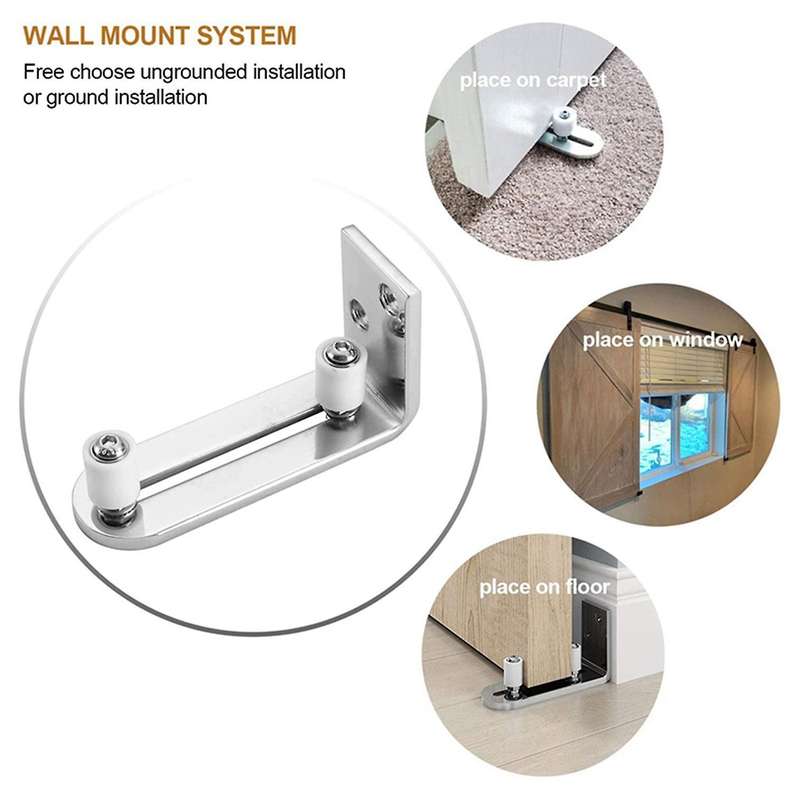Chrome Sliding Barn Door Floor Guide Ball Bearings for All Size Door