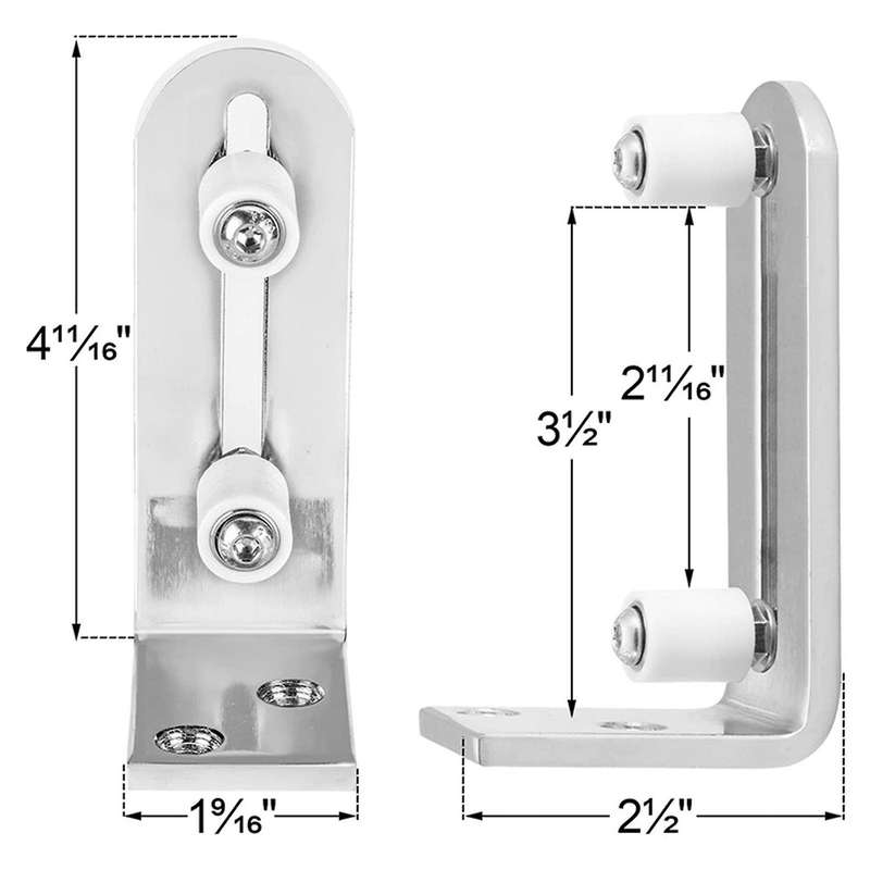 Chrome Sliding Barn Door Floor Guide Ball Bearings for All Size Door