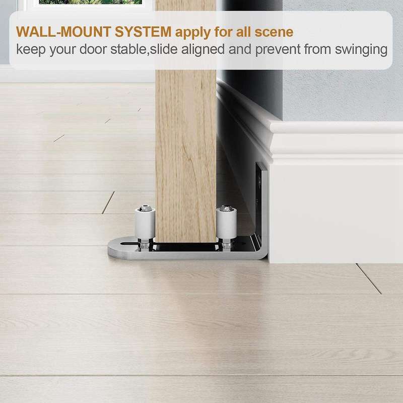 Chrome Sliding Barn Door Floor Guide Ball Bearings for All Size Door