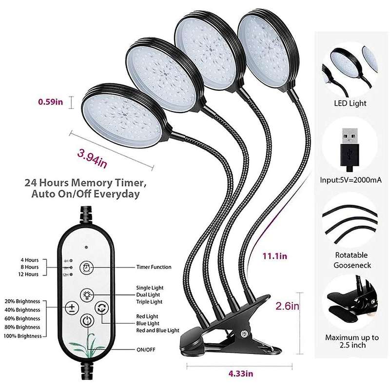 60w Grow Light for Indoor Plants with Auto On/off, Led Plant Lights