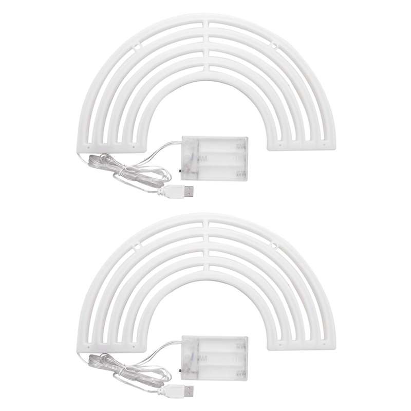 2x Cute Rainbow Neon Sign,led Rainbow Light/lamp for Dorm Decor