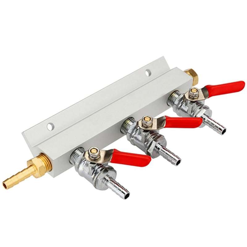 3-way Co2 Air Distribution Manifold Beer Barrel with Check Valve