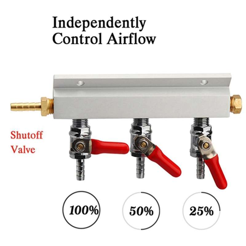 3-way Co2 Air Distribution Manifold Beer Barrel with Check Valve