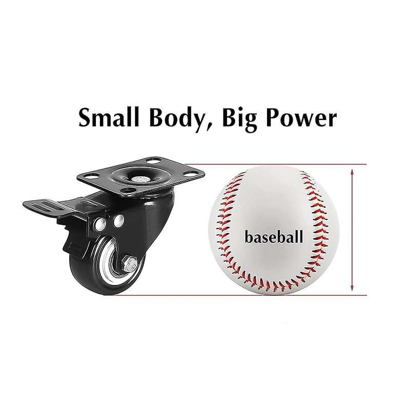 2inch Caster Wheels,heavy Duty Casters Set Of 4,pu Casters