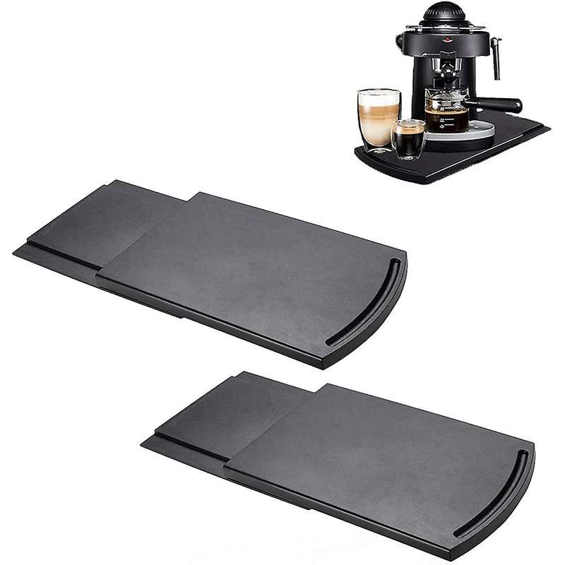 Sliding Coffee Maker Tray, Sliding Kitchen Caddy Coffee Tray Mat,2pcs