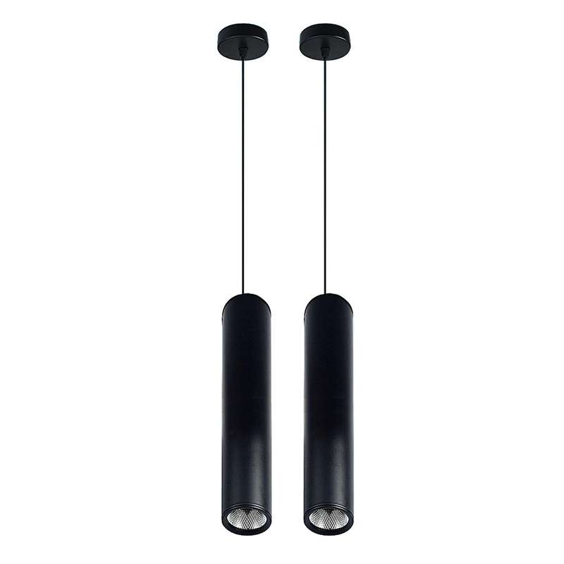 Black Warm White Led Cob Spotlights Long Tube Lamp Cylindrical