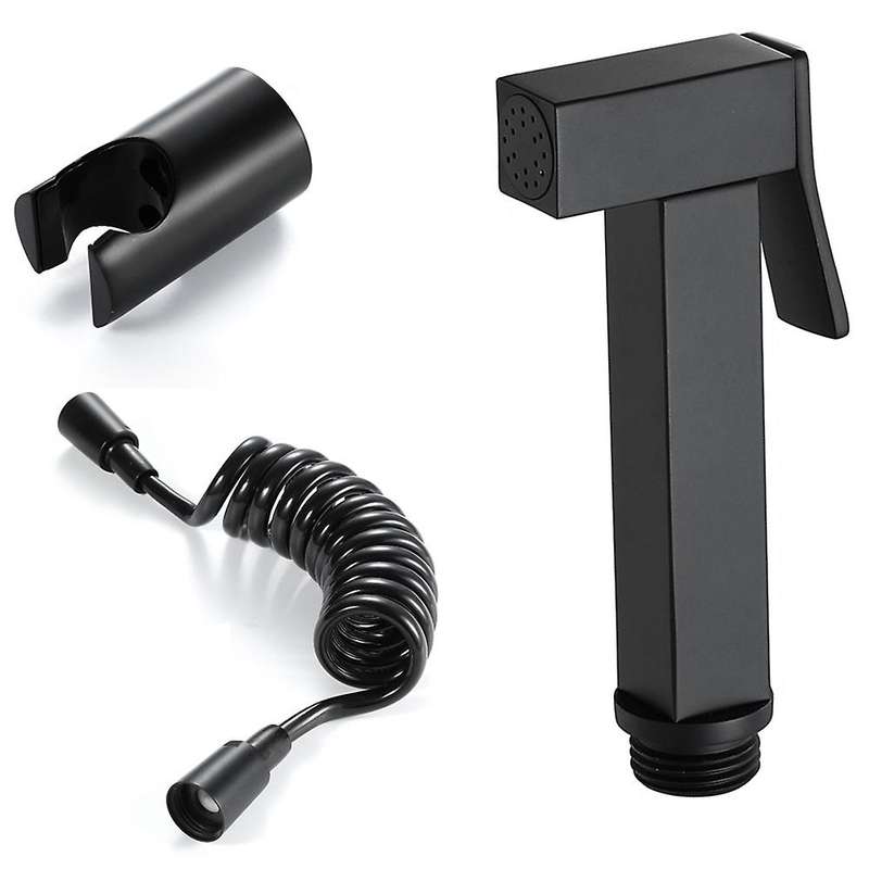 Toilet Bidet Faucet Square Black Single Cold Bathroom Toilet Shower