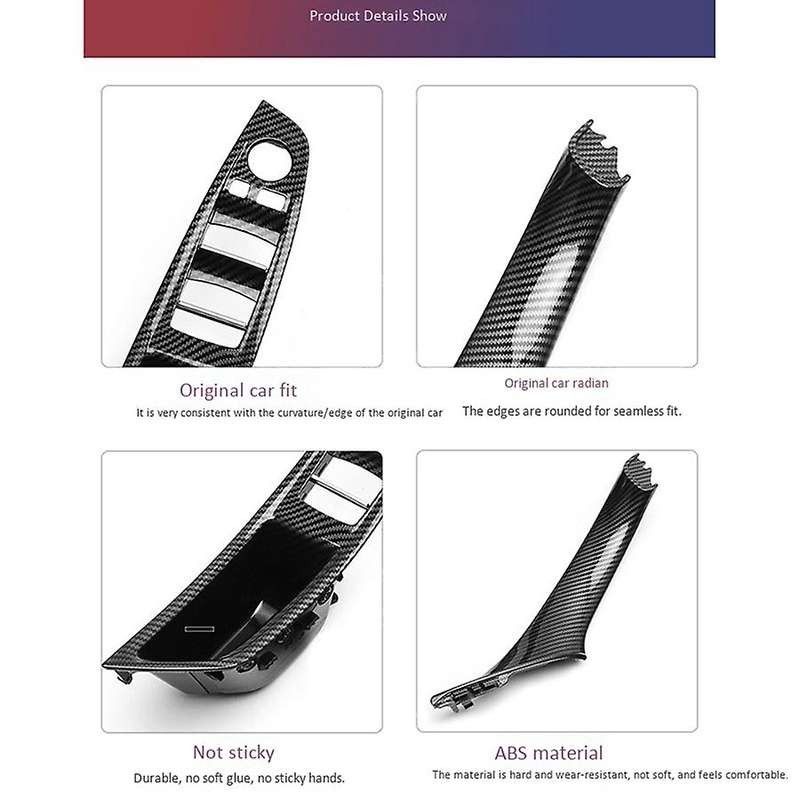 Car Inner Handle For-bmw F10 F11 Door Cover Carbon Fiber Holder