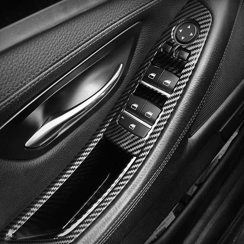 Car Inner Handle For-bmw F10 F11 Door Cover Carbon Fiber Holder