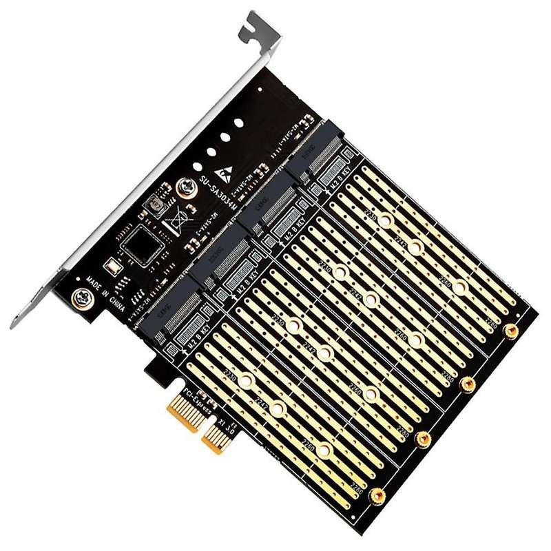 Pcie to M.2 Adapter Pci Express X1 4 Port M.2 B Key Ngff Sata Ssd