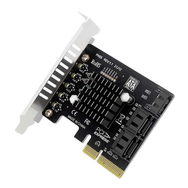 Pci-e to Sata Adapter Card 5 Ports for Pci-e X4 Plug and Play
